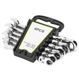 6Pcs Flexible Head Multi functional Ratchet Conination Spanner Wrench 8-17mm Repair Tools Set V1294-YM0722-JY04703