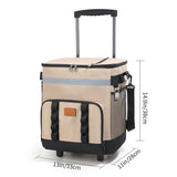 Rolling Cooler Bag with Wheels 12L Large Capacity Dual Compartment 3-Layer Insulation 3 Carry Ways V1370-AZ4-09194