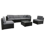 Veranda Fancy Grande Sofa Set V264-OTF-524S-BLK-AU-7PC