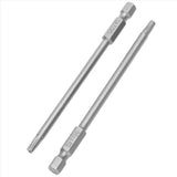 20Pcs 100mm Length 1/4 Inch Hex T20 Torx Security Screwdriver Bits, Silver Gray V1366-AZ2-W-15833
