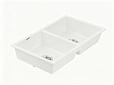 Cefito Kitchen Sink 77x45cm Granite Stone Sink Double Bowl White SINK-STONE-A-7745-WH