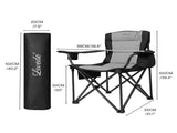 Levede Camping Chair Large Folding Outdoor Portable Fishing Picnic Travel Seat OD1074-BK-AU