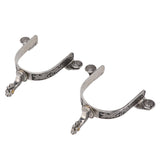 One Pair Boot Spurs Stainless Steel Vintage Leaf Patterned Western Cowboy Spurs for Outdoor V1294-YM3111220276611-0421