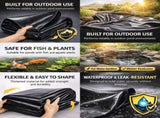 Heavy Duty 0.5mm HDPE Pond Liner Waterproof Sheet 4.5m x 6m for Garden & Fish Ponds V324-PDLINER45X6