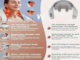 Beige Blue neck and shoulder massager, deep tissue massage, ergonomic massager, relaxation massager, V1347-110-BLU-03400