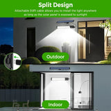 Solar Powered LED Motion Sensor Wall Light, Black, 2000LM, IP65, 3 Modes V178-59173