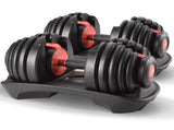 Powertrain 48kg Adjustable Dumbbells 15-in-1 Home Gym Weights Red DMB-BF1-024-2