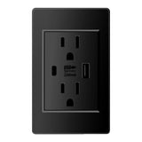 8pcs Wall Outlets Receptacles Electrical Outlet Concealed 118 Type USB C 2.1A Wall Outlet 15A V1294-YM0901-3113240235511