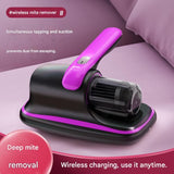 Purple Cordless Handheld Mite Removal Vacuum - UV Sanitising Light, High Suction, Auto Shut-Off V888-ELOSUNG53086