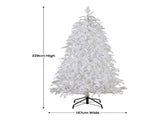 7.5ft 2.3m Pre-Lit White Flocked Artificial Christmas Tree, 1650 Multi-Function Micro LED Light 112_HZCS75