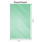 70x200cm Single Shower Glass Screen with White Wall Channel & Square Pole V63-927141