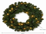 Christabelle 61cm Highland Pine Christmas Wreath Pre Lit Warm White LED Battery Operated Timer 112_WFLHP61