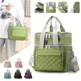 BLUE Large Capacity Travel Bag / Lunch Bag. Expandable 5cm, Multi-Compartment Storage, Hand/Shoulder V1232-WCB005
