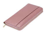 Pink Premium Genuine Leather RFID Blocking Long Wallet - Unisex Multi-Card Organizer Clutch with V888-ELOSUNG27841