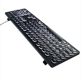 USB Cord Backlit Keyboards Big Print Letter with White Illuminated LED Backlit Keyboards 104Keys V1192-AZ-W-23715