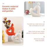Ceramic Heart-Shaped Vase in White for Home Flower Arrangements V1369-AZ3-W-18367