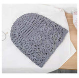 4 Pcs Hat Fall Handmade Knit Floral Cotton Cutout Summer Hats for Women Lightweight Knitted A set V1370-AZ4-04891