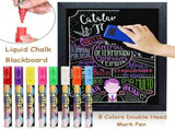 Liquid Chalk Mark Blackboard 3MM Fine Pen Can Wipe 8 Colors Double Head for Blackboard Chalkboard V1366-AZ2-W-24110
