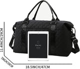 Quilted Weekend Duffle Bag, Carry On Gym and Overnight Tote with Spacious Storage for Travel, Sport, V1189-LC-AMZ-00120