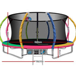 Everfit 14FT Trampoline for Kids w/ Ladder Enclosure Safety Net Rebounder Colors TRAMPO-C-C14-MC-ABC