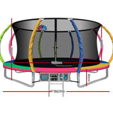 Everfit 14FT Trampoline for Kids w/ Ladder Enclosure Safety Net Rebounder Colors TRAMPO-C-C14-MC-ABC