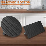 Heavy Duty Cast Iron Smash Burger Press Set with Ergonomic Wooden Handle and Ribbed Base for BBQ V1189-LC-HW-00557