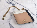 2 Pack Women's Mini Zip Card Holder & Coin Purse with Keychain - Signature Milk Tea & Tri-Colour V888-ELOSUNG41459