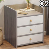 2x bedside table set 3 drawer light gray white wooden knobs bedroom furniture V360-ZC-FNBT0069-GYWT-3D-47X2