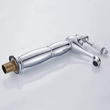 Copper Faucet for Bathroom Sink Hot & Cold Water Mixer, Vintage Retro Style, Deck-Mounted Basin V1107-113-87537-BLK-305MM