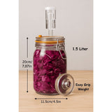2 Pack Glass Fermentation Jars 1.5 Lite, Mason Jars for Pickling Kimchi Sauerkraut V1366-AZ2-W-18247