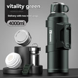 316 Stainless Steel Thermos Large Capacity Thermos Portable Thermos Flask - Green - Size 4000ml V1102-122-29524-GRN-4000ML