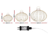 Jingle Jollys Christmas Lights 360 LED Fairy Light 3pcs Ball Decorations Set XMAS-MOT-BALL-WARM