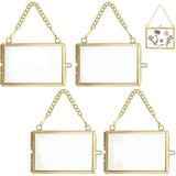 4 Pcs Specimen Metal Photo Frame,Double Floating Picture Frames,Golden Hanging Glass Picture V1192-AZ-W-17543