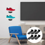 1 Set of Floating Shoes Rack Acrylic Wall Mount Decorative Wall for Sports Shoes Home Use Black for V1370-AZ4-14907