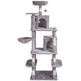Cat Tree 174 cm Cat Tower with Cat Condos Sisal Scratching Post Light Grey V952-DXSMS8C2FQH03S5QHV0