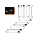 12Pc Ratchet Spanner Set Metric Open & Ring Wrenches 8-19mm CR-V + Rolling Bag V465-NO-SKU-1675062128987340801