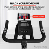 PROFLEX Heavy Duty Stationary Exercise Spin Bike, 13kg Flywheel, Pulse Sensors, LCD Display for Gym V219-FTNSBKPF95WA