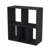 12 Cube Storage Organizer Wood Bookcase Cabinet Bookshelf Storage Wall Shelf Organizer Display Stand V485-SKUH54669-BK