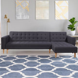 Sarantino Linen Fabric Corner Sofa Bed Couch Lounge w/ Chaise D.Grey SOFA-6912-LNN-DGY