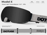 Magnetic Ski Goggles HD Anti-Fog Spherical Lens, UV400 Protection for Snow Sports, Compatible V1341-ZY-VCLGH5NH-E