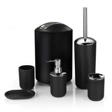 Trash Can Toothbrush Holder Set Toilet Brush Soap Box Lotion Dispenser Black Hotel Bathroom V1294-YM0703-3112230004411