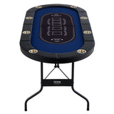 8 Player Foldable Poker Table, Blackjack Texas Holdem Poker Table with Padded Rails and Stainless V952-DZDTZDPKPZ8P95XDIV0