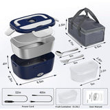Blue Electric Lunch Box 1.5L - Portable Food Heater with 12V Car and 240V Home Plug, Stainless Steel V888-ELOSUNG56277-3