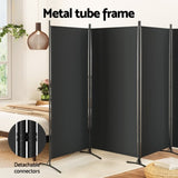 Artiss 4 Panel Room Divider Screen 345x180cm Fabric Black RD-D-PLY-345-BK