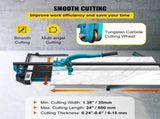 Tile Cutter 24in Cutting Tool w/ Laser Guide Single Rail Double Brackets V952-CZQGJ600MMSDDGDZCV0