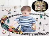 Christmas Train Set Electric Steam Locomotive Train with Lights Music Battery Operated Tracks V1294-YM0717-10352992