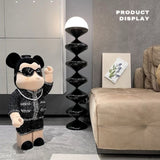LED Dimmable Column Floor Lamp Hula Decorative Standing Lamps Tall Corner Light V488-FLNG-BK