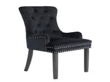 French Provincial Dining Chair Ring Studded Velvet Rubberwood Leg LISSE BLACK V274-FT-VFC-1141-BK1