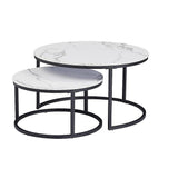 Coffee Table Round Marble Design Nesting Side Furniture V63-921091