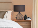 Sarantino Metal Wire Table Lamp in Black Finish With Black Drum Shade LMP-MLM-747